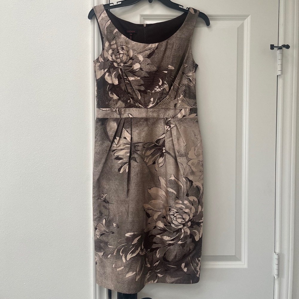 Escada brown silk cocktail dress